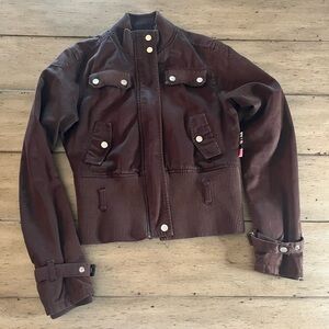 Brown y2k triple five soul jacket